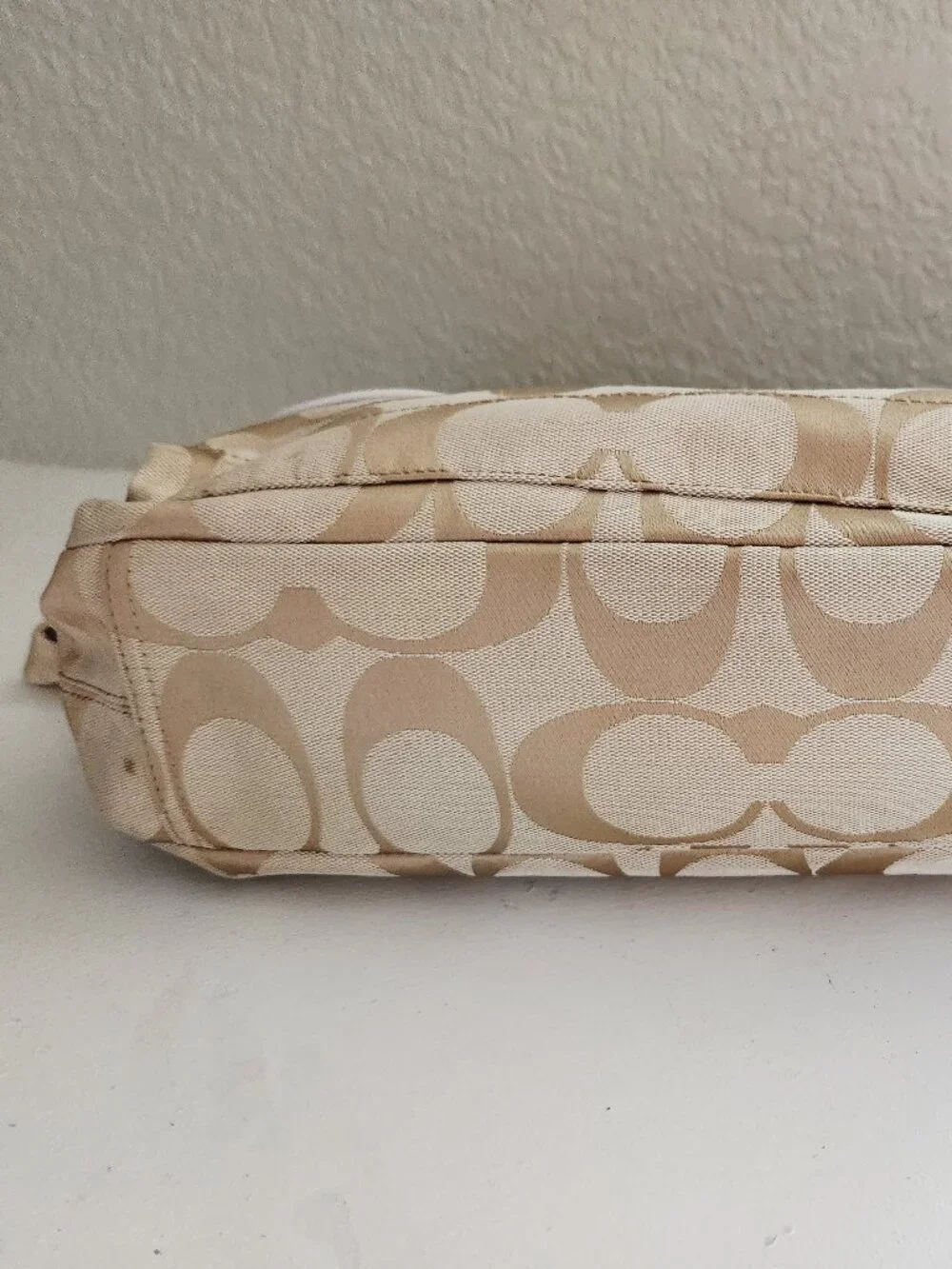 Coach Kyra Signature Khaki Shoulder Bag Purse